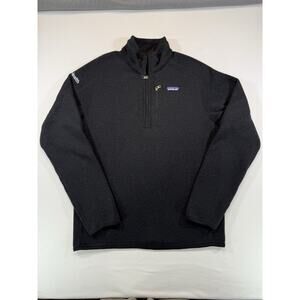 Patagonia Men’s 1/4 Zip Fleece Pullover Black Better Sweater Logo Size M